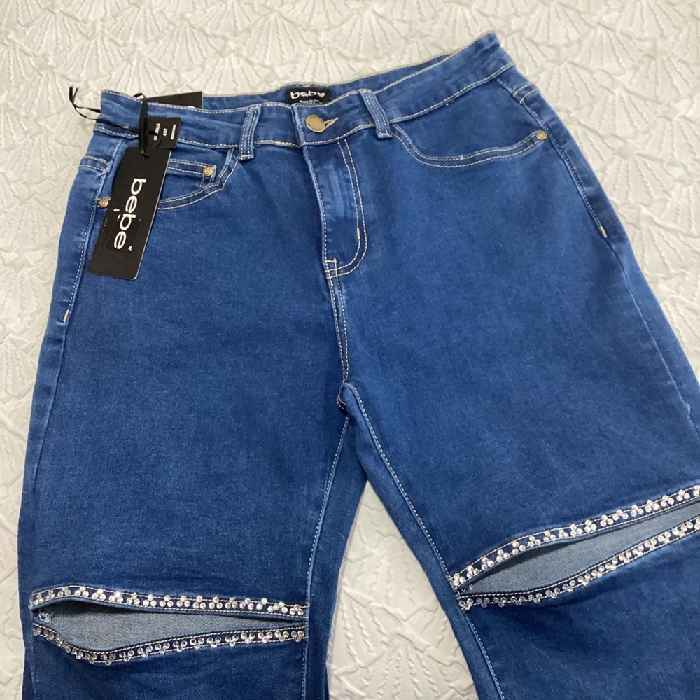 Bebe The Bling Slit Jean